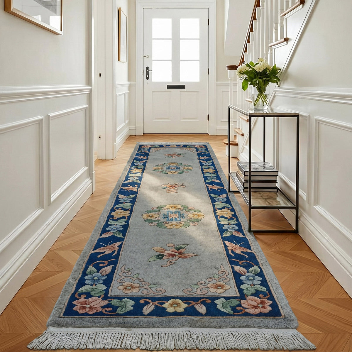 Pagoda Hand Knotted Rug Collection, Uster Light Blue