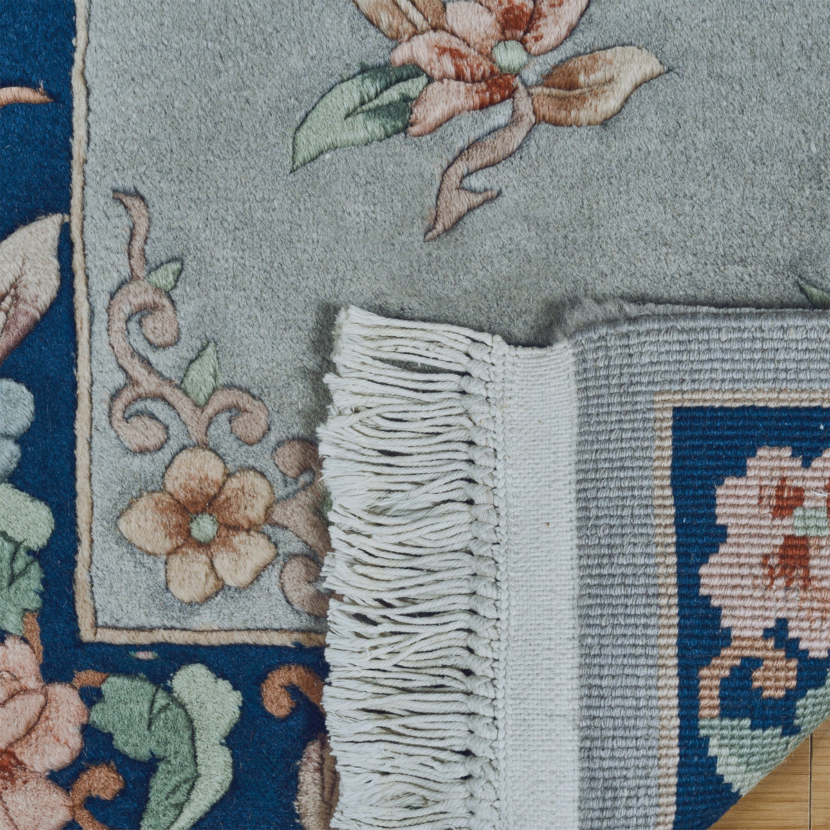 Pagoda Hand Knotted Rug Collection, Uster Light Blue