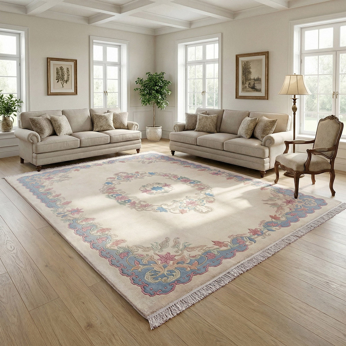 Pagoda Hand Knotted Rug Collection, Clos Ivory