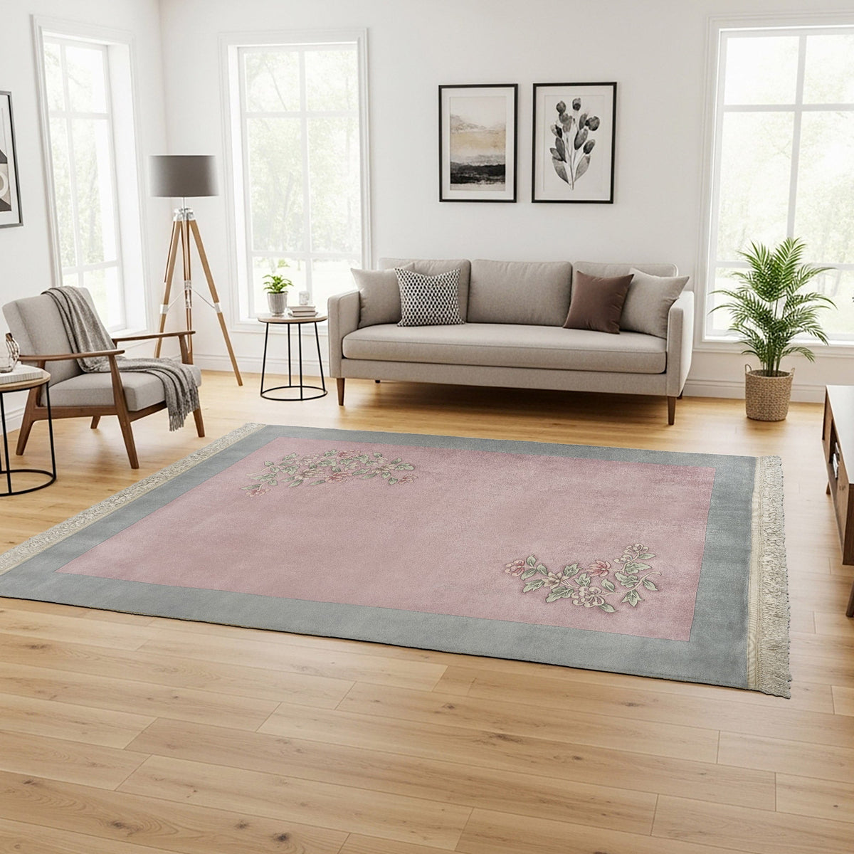 Pagoda Hand Knotted Rug Collection, Rhone Pink