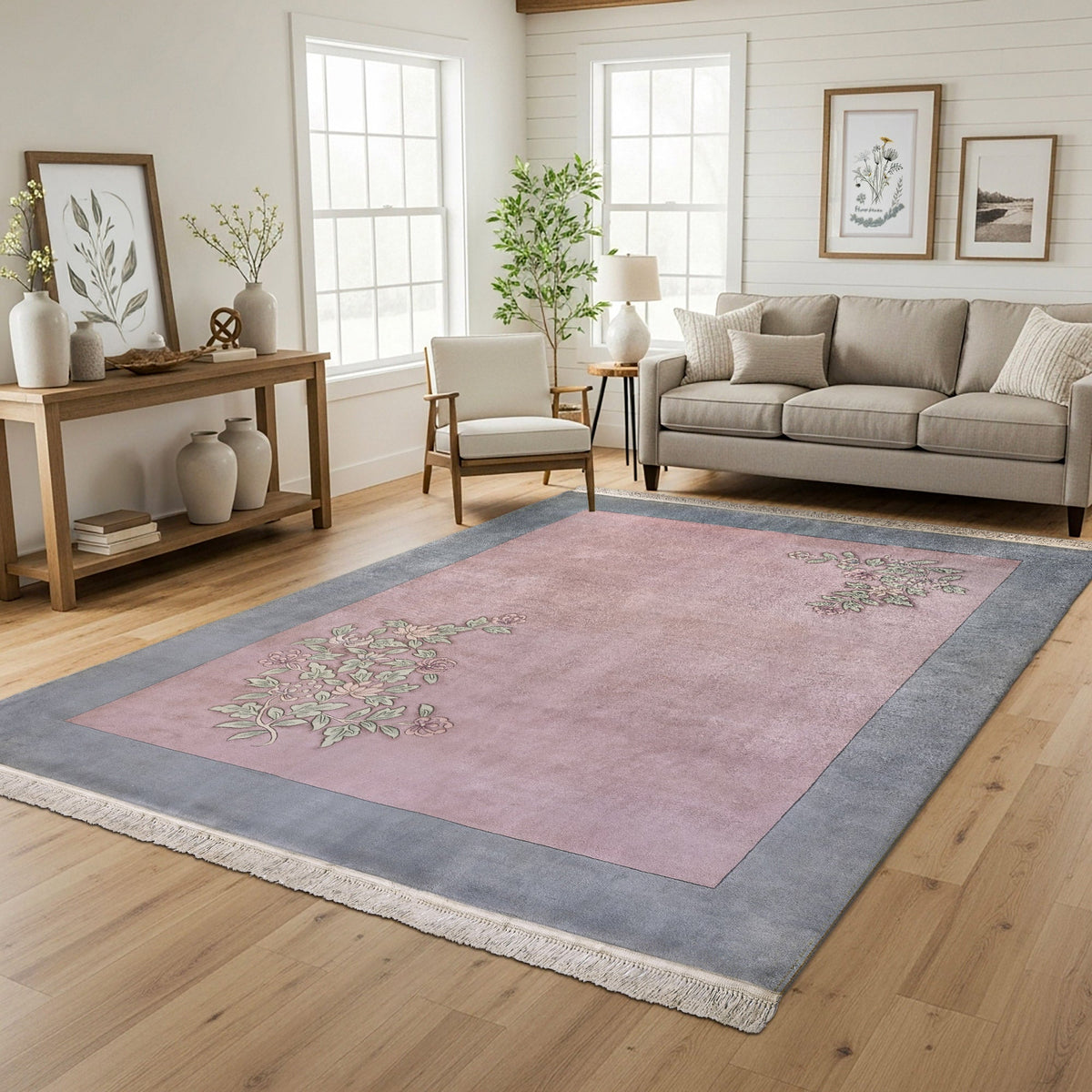 Pagoda Hand Knotted Rug Collection, Rhone Pink