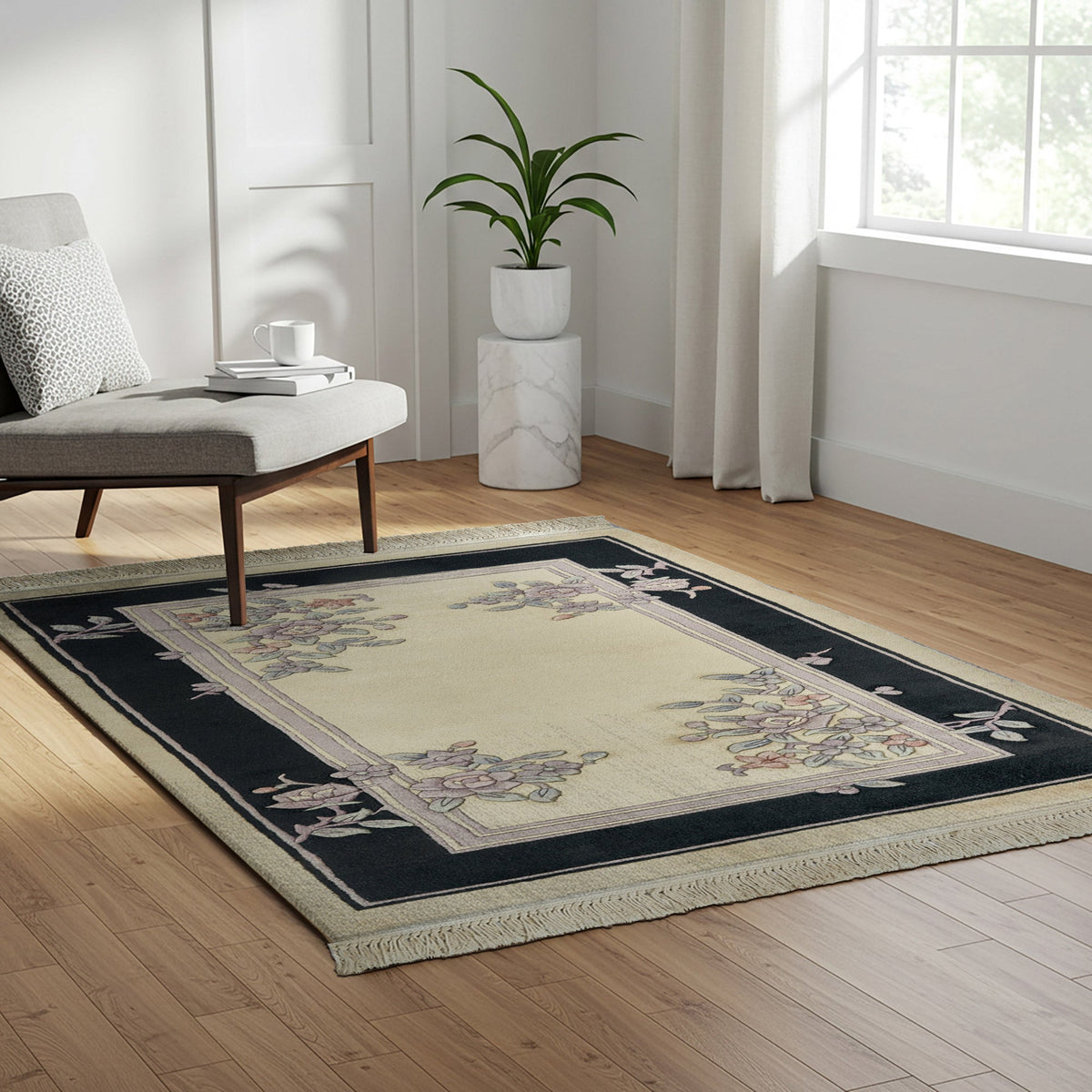 Pagoda Hand Knotted Rug Collection, Clermont Ivory
