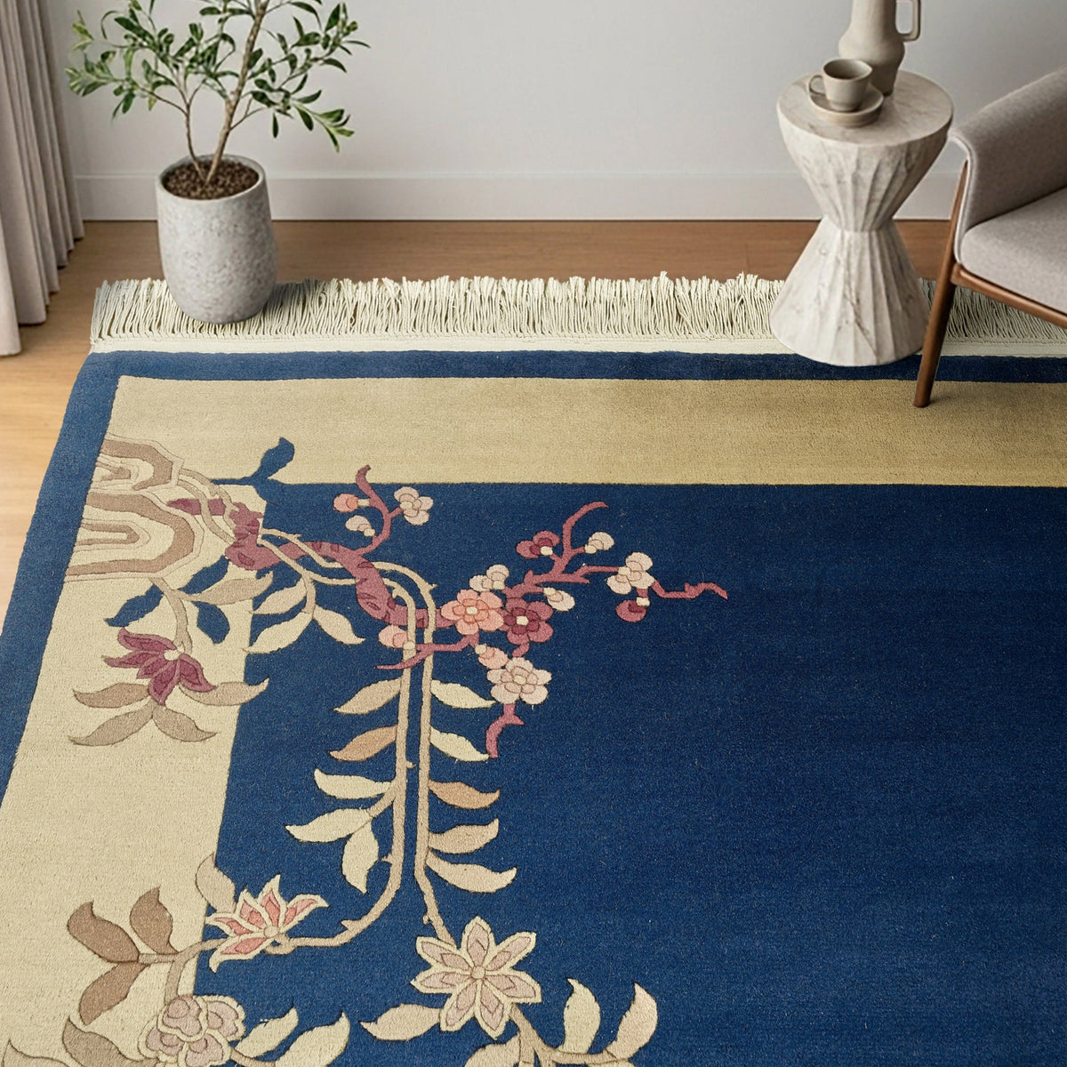 Pagoda Hand Knotted Rug Collection, Chalais Blue