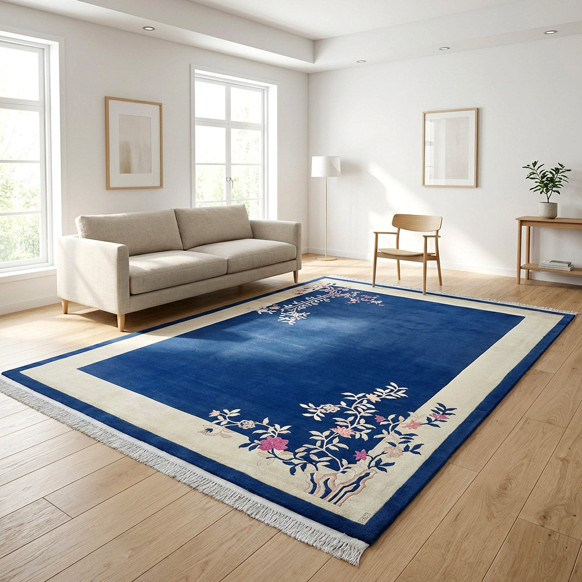 Pagoda Hand Knotted Rug Collection, Chalais Blue