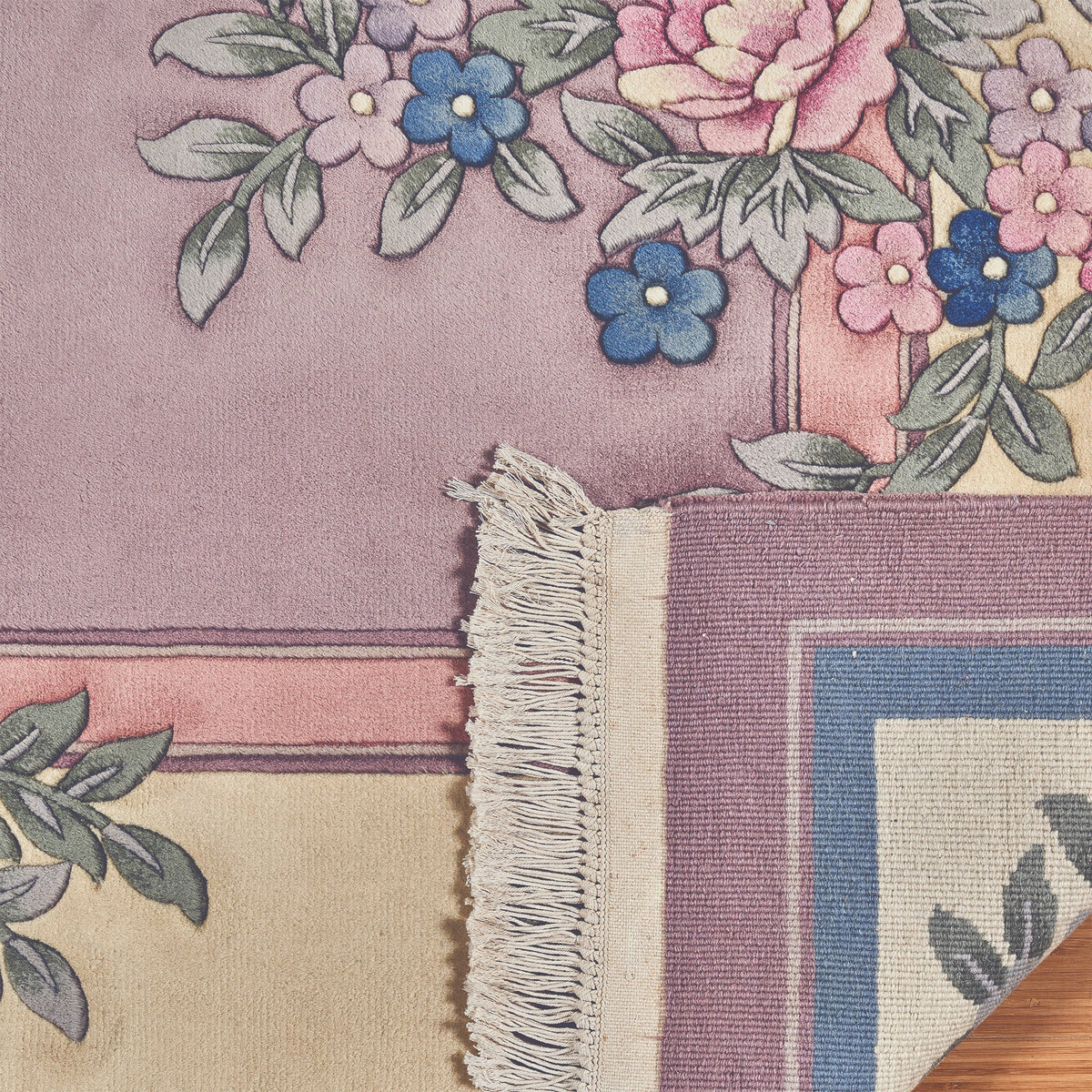 Pagoda Hand Knotted Area Rug, Bruggs Lilac, 9' x 12'