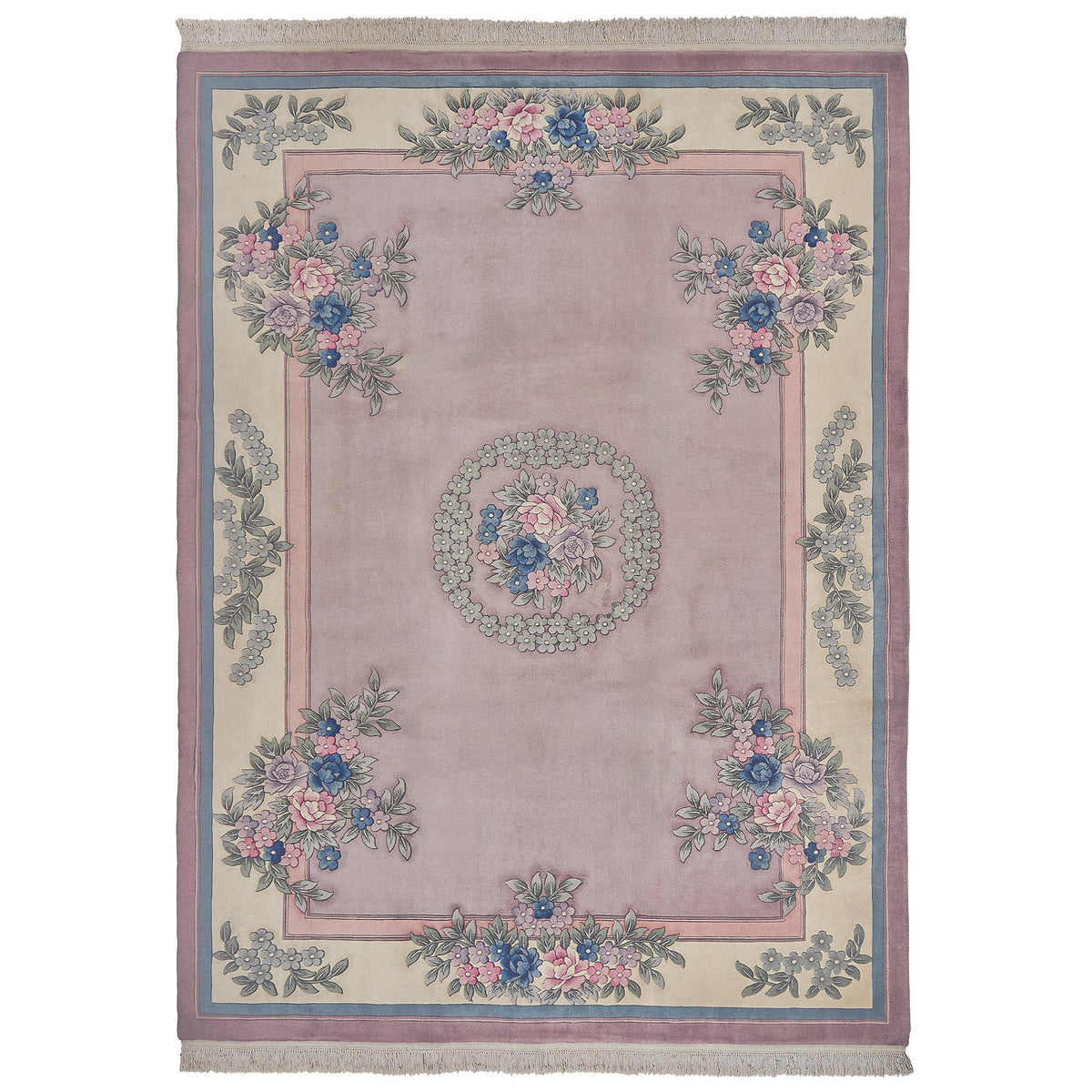 Pagoda Hand Knotted Area Rug, Bruggs Lilac, 9' x 12'
