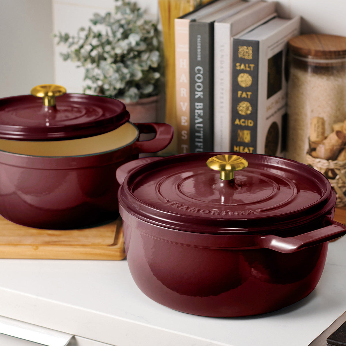 Tramontina 4-quart & 6-quart Enameled Cast Iron Round Dutch Oven, 2-pack