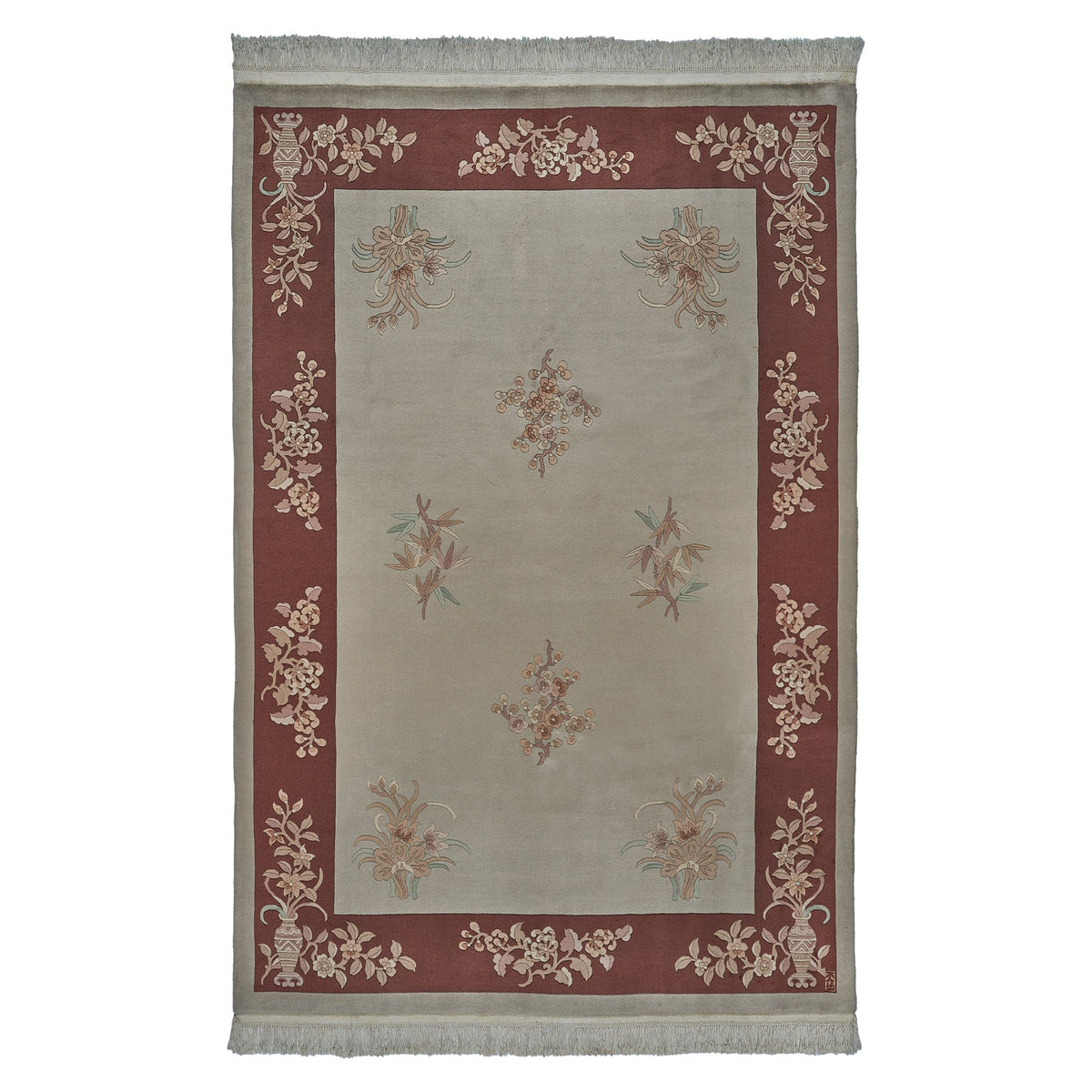 Pagoda Hand Knotted Rug Collection, Morges Red