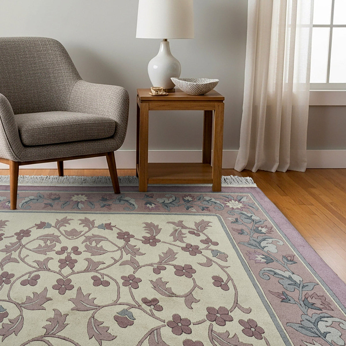 Pagoda Hand Knotted Rug Collection, Nyon Ivory