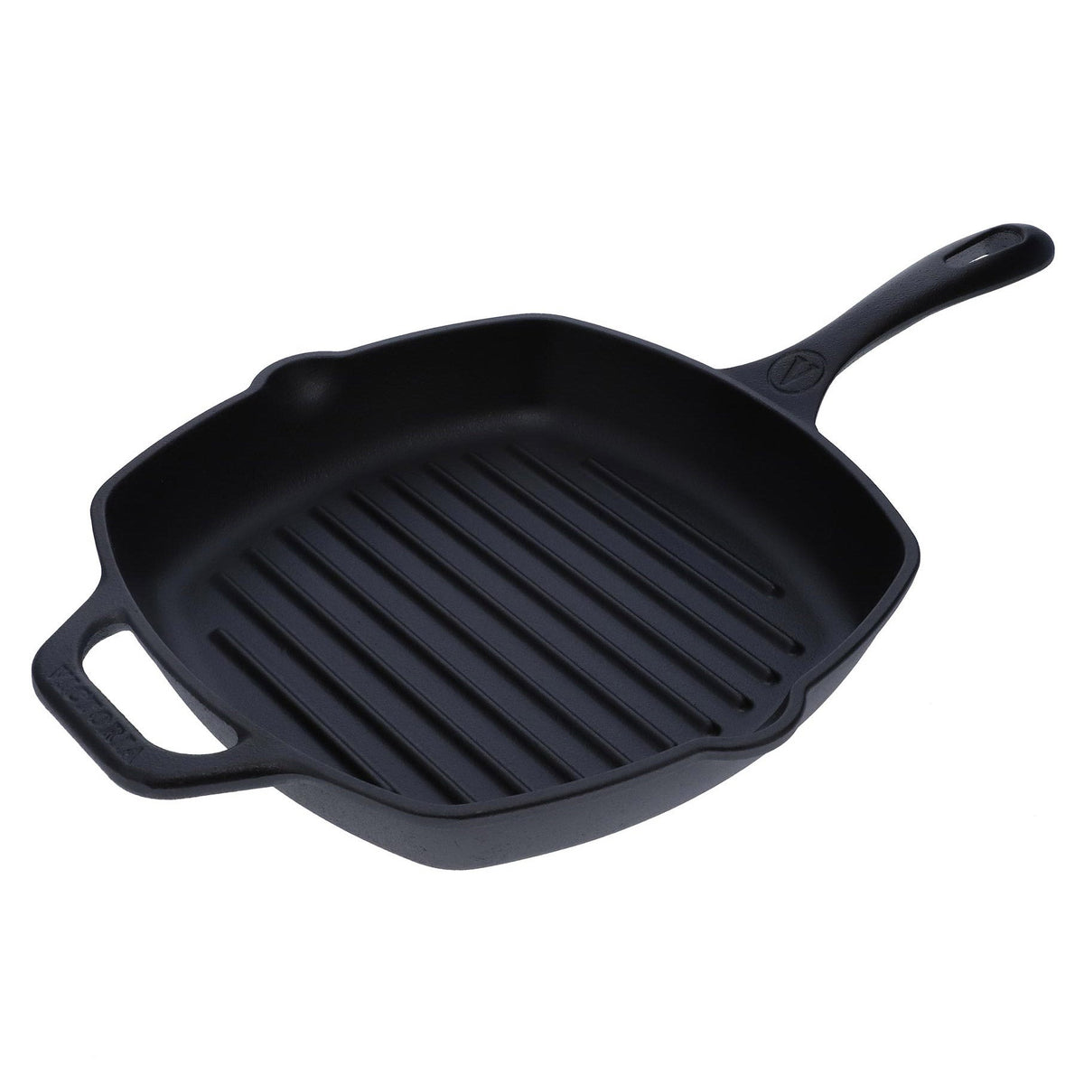 Victoria Cast Iron 10" Grill Pan and 10" Skillet