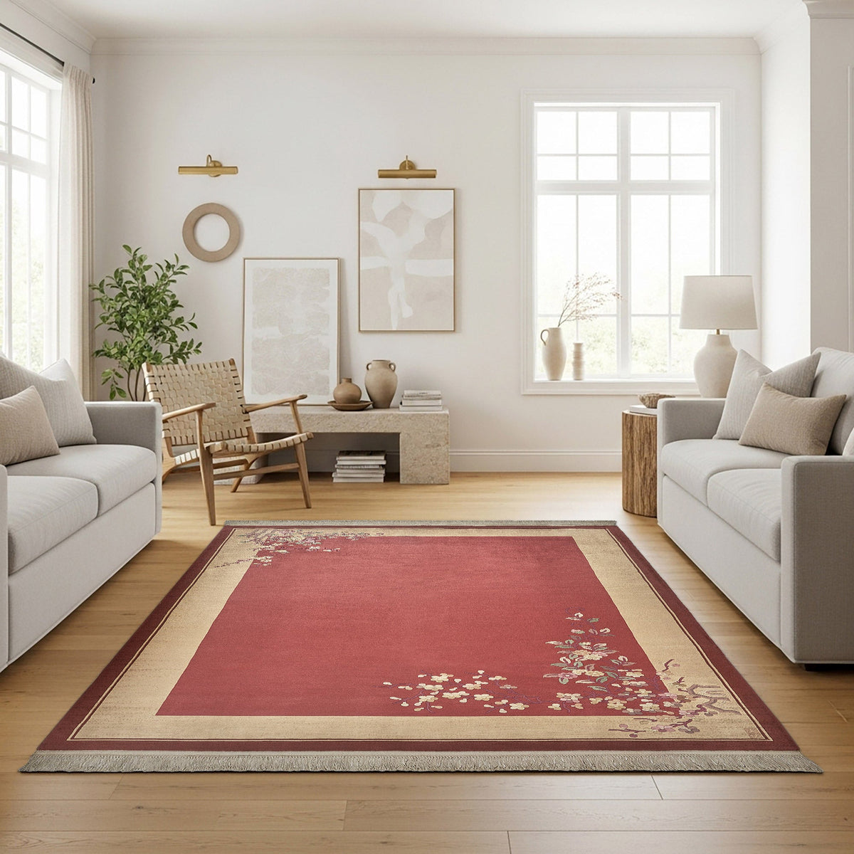 Pagoda Hand Knotted Rug Collection, Olten Redwood
