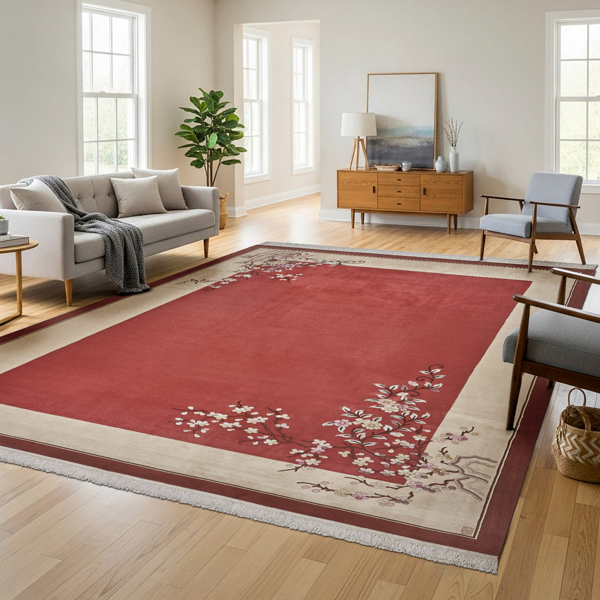 Pagoda Hand Knotted Rug Collection, Olten Redwood