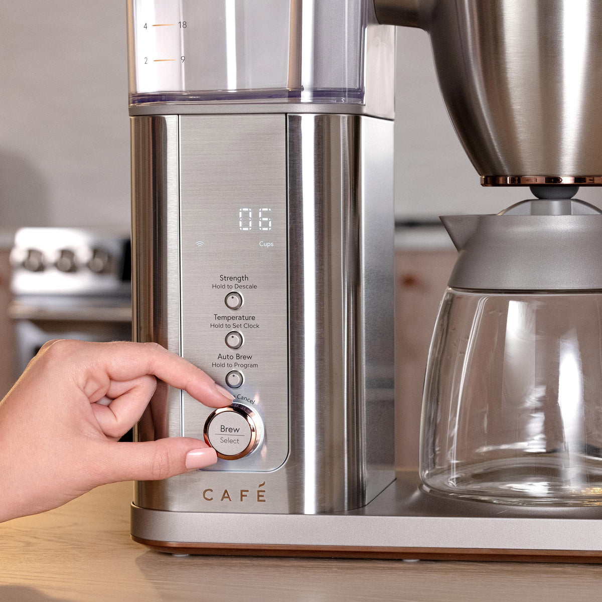Café Specialty Coffee Maker with 10-Cup Glass Carafe, WiFi