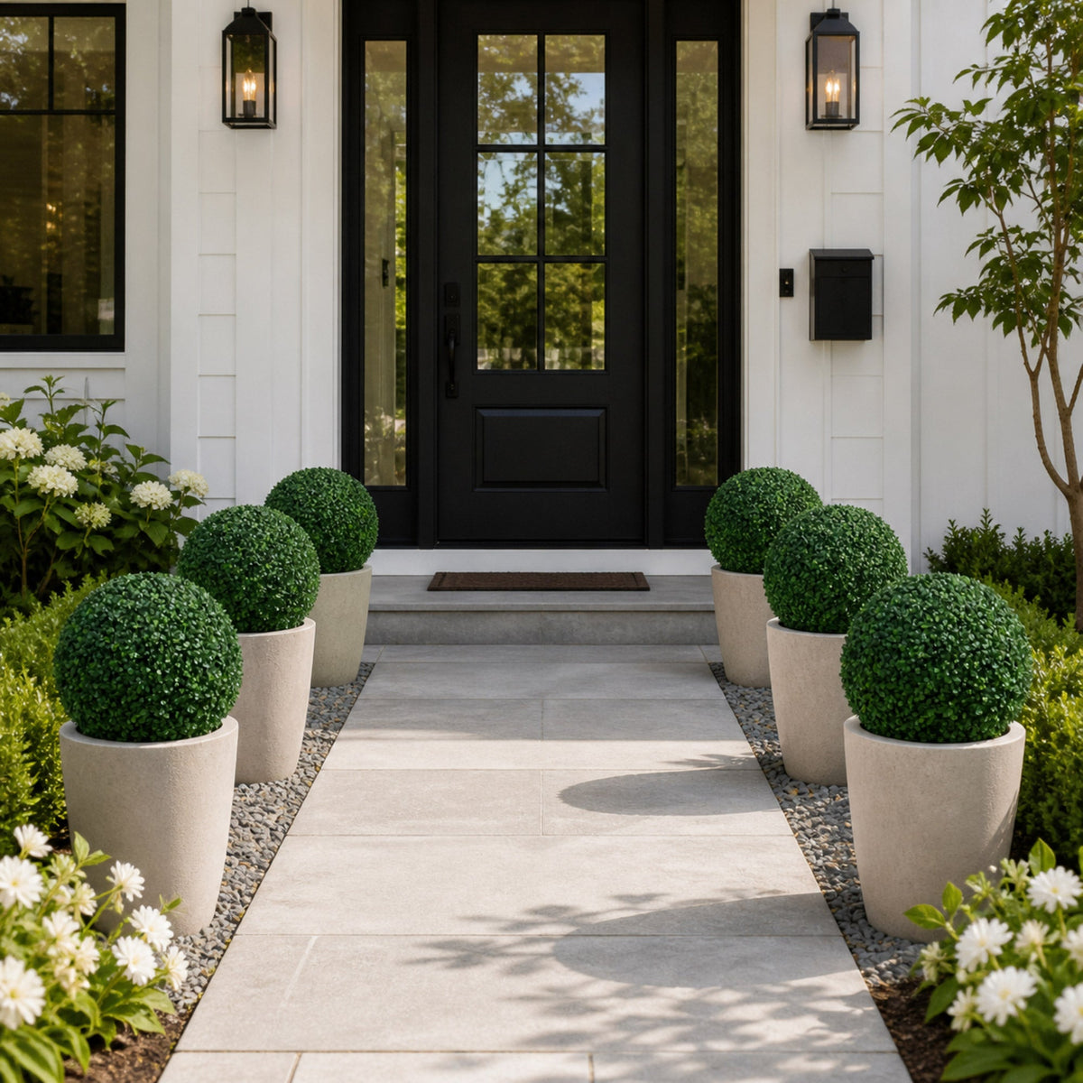 15” Boxwood Topiary Balls, 2-pack