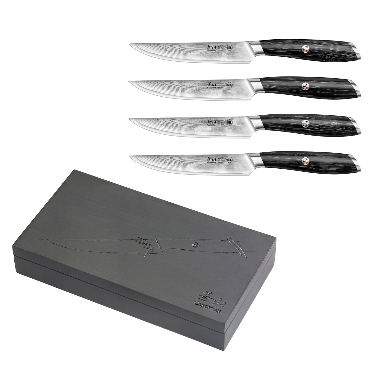 Cangshan NASU Series 4-piece Steak Knife Set with Wood Box