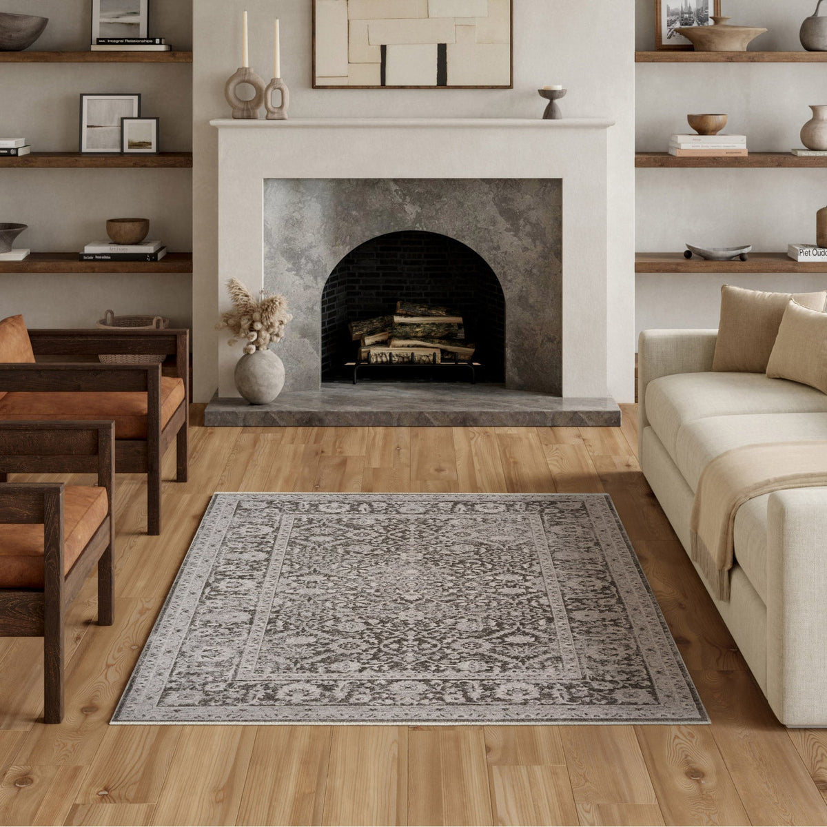 Nourison Pure Home Area Rug, Misty, 5’3” x 7’