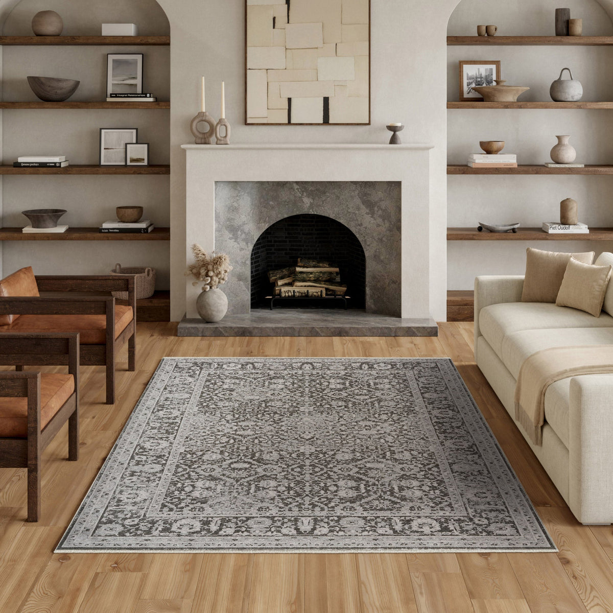 Nourison Pure Home Area Rug, Misty, 7’10” x 9’10”