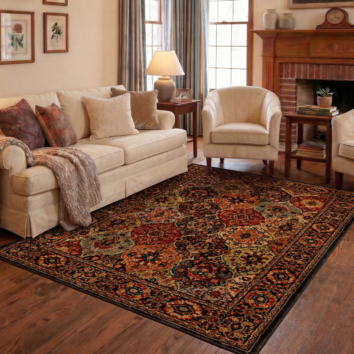 Mohawk Home Spice Market Area Rug, Panel Sapphire, 5'3" x 7'