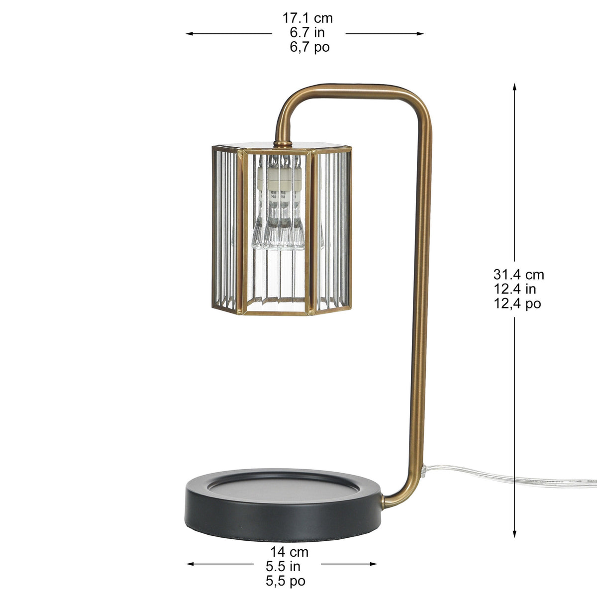 StyleCraft Clear Glass Shade Candle Warmer