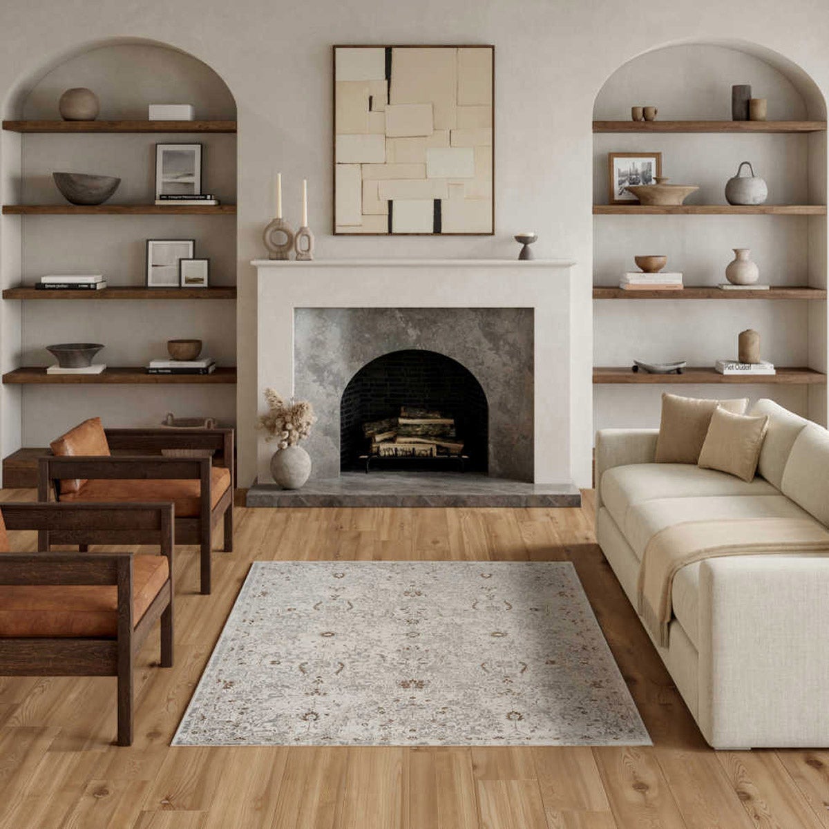 Nourison Summit Area Rug, Stone Gray, 5’3” x 7’3”
