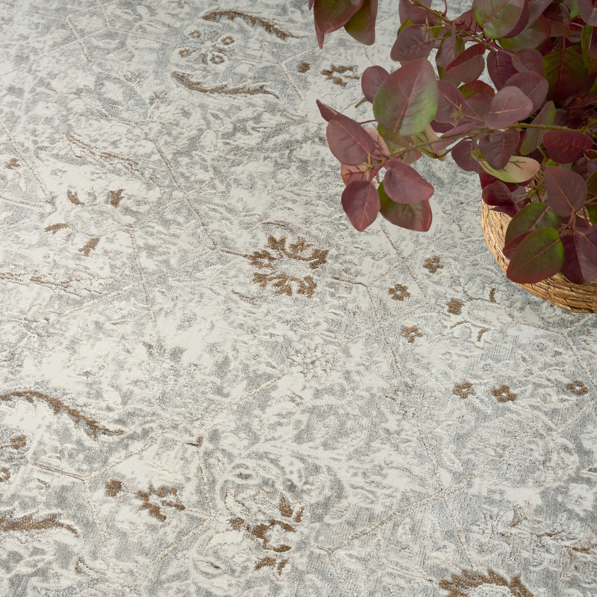 Nourison Summit Area Rug, Stone Gray, 5’3” x 7’3”