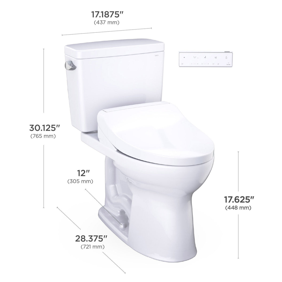 TOTO Drake Two-piece Elongated Toilet with Electronic Bidet Seat