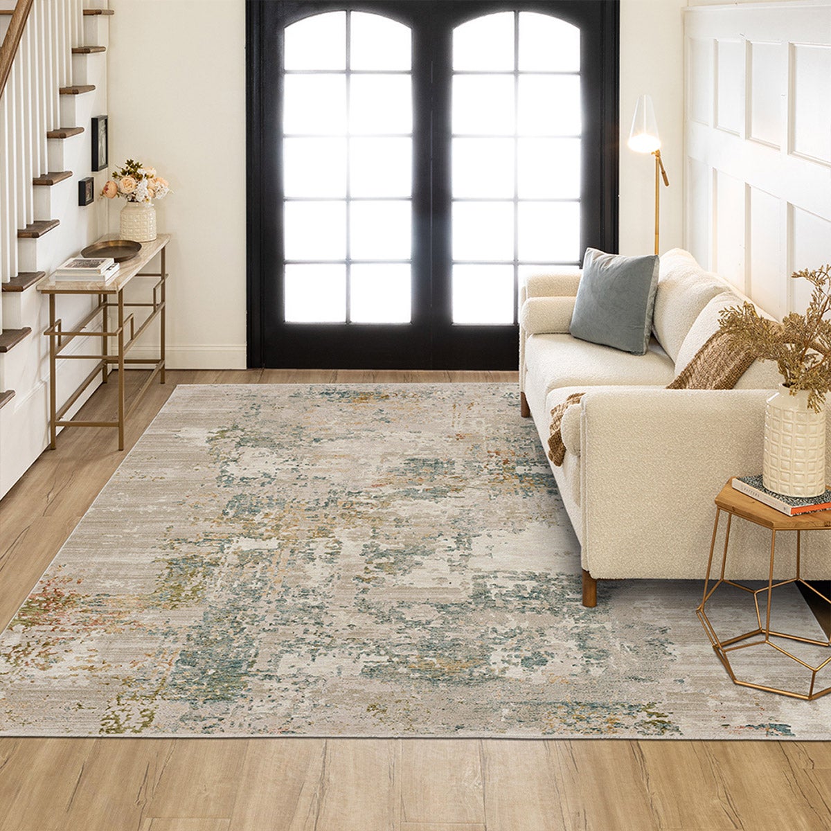 Mohawk Home Memento Area Rug, Atmore Cream, 6’6” x 9’8”