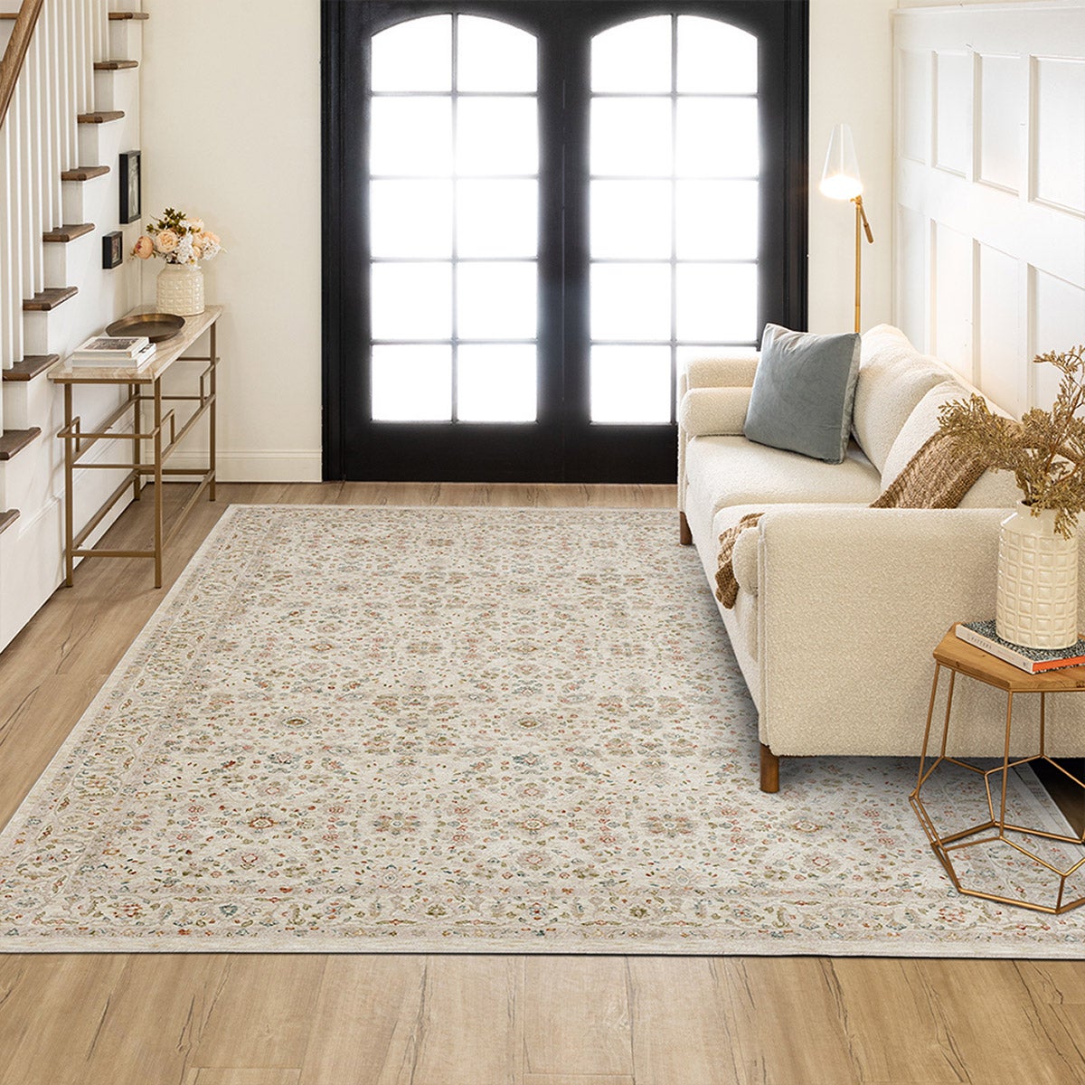 Mohawk Home Memento Area Rug, Samina Ivory, 6’6” x 9’10”