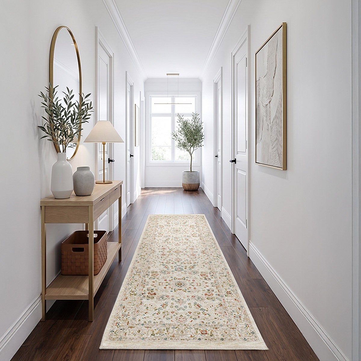 Mohawk Home Memento Runner Rug, Samina Ivory, 2’ x 5’3”