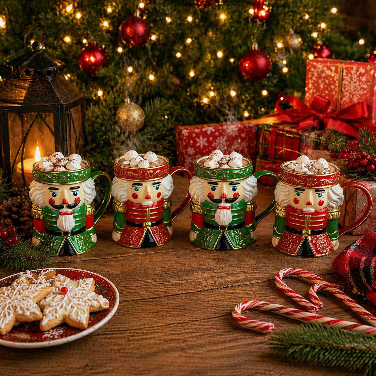 Fitz & Floyd Set of 4 Nutcracker Mugs