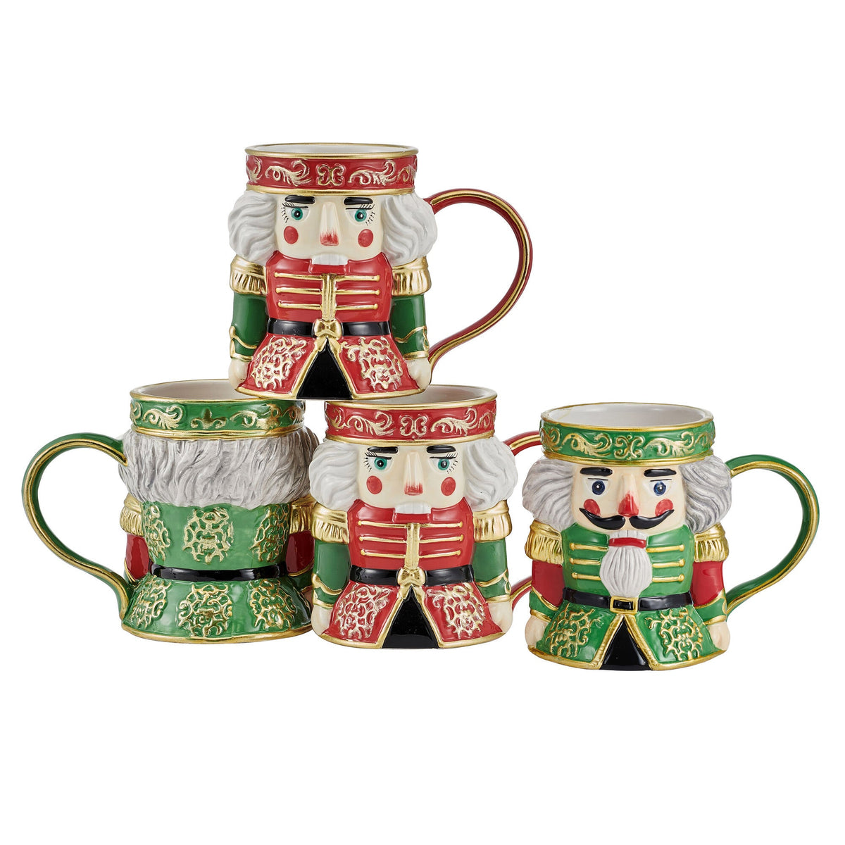 Fitz & Floyd Set of 4 Nutcracker Mugs