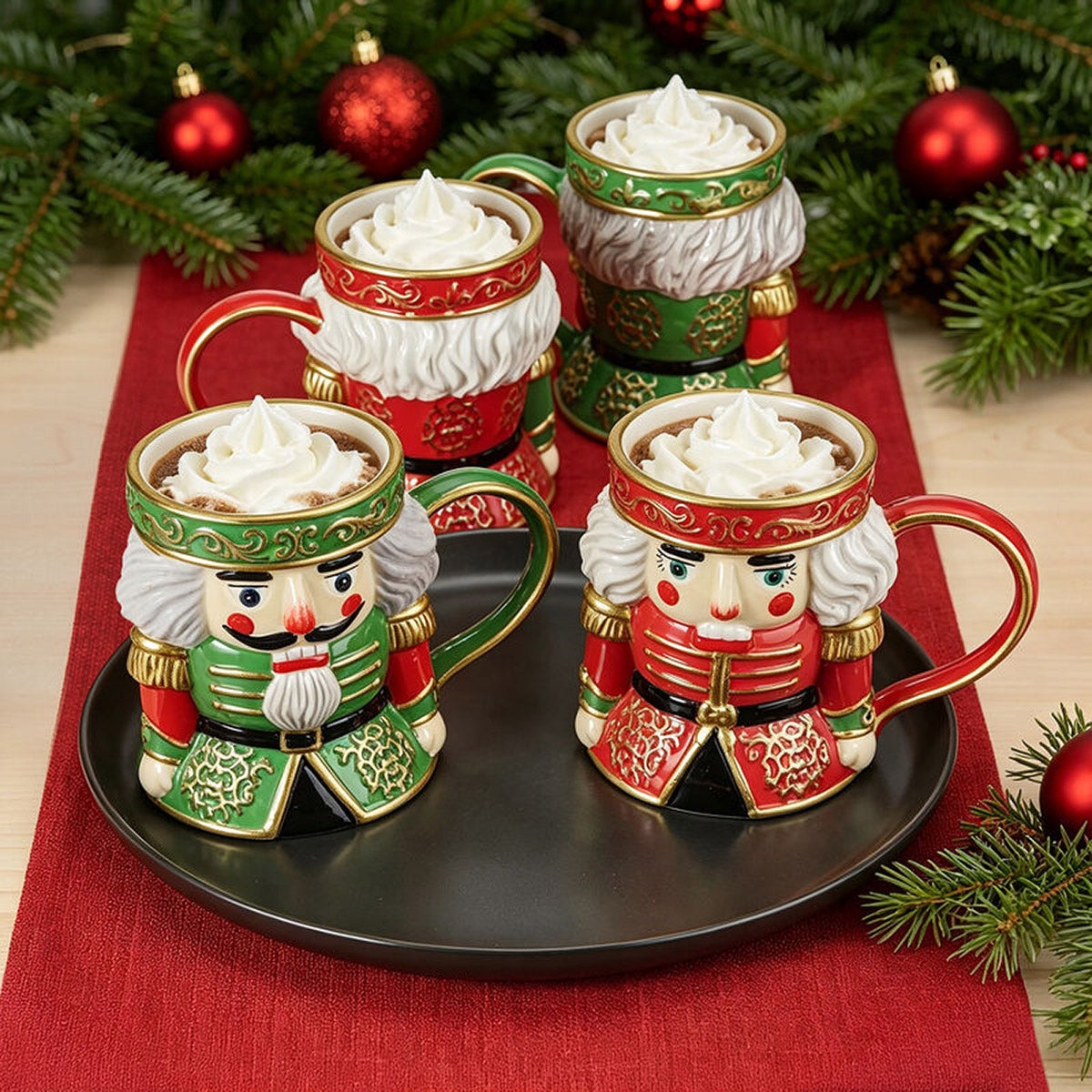 Fitz & Floyd Set of 4 Nutcracker Mugs