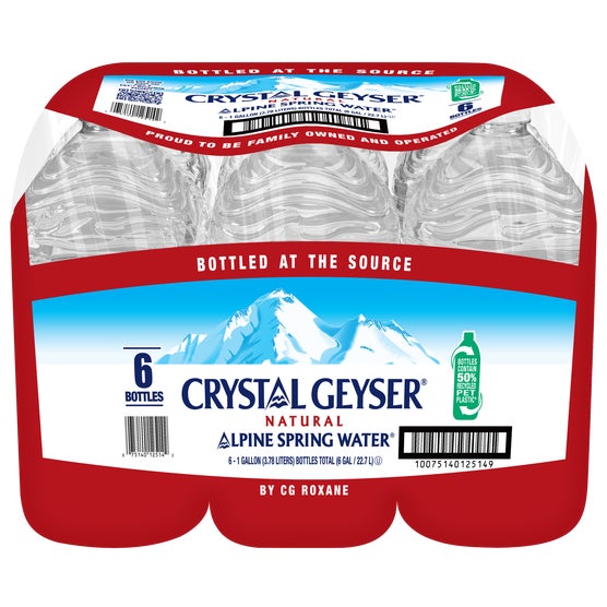 Crystal Geyser Alpine Spring Water, 1 Gallon, 6 ct