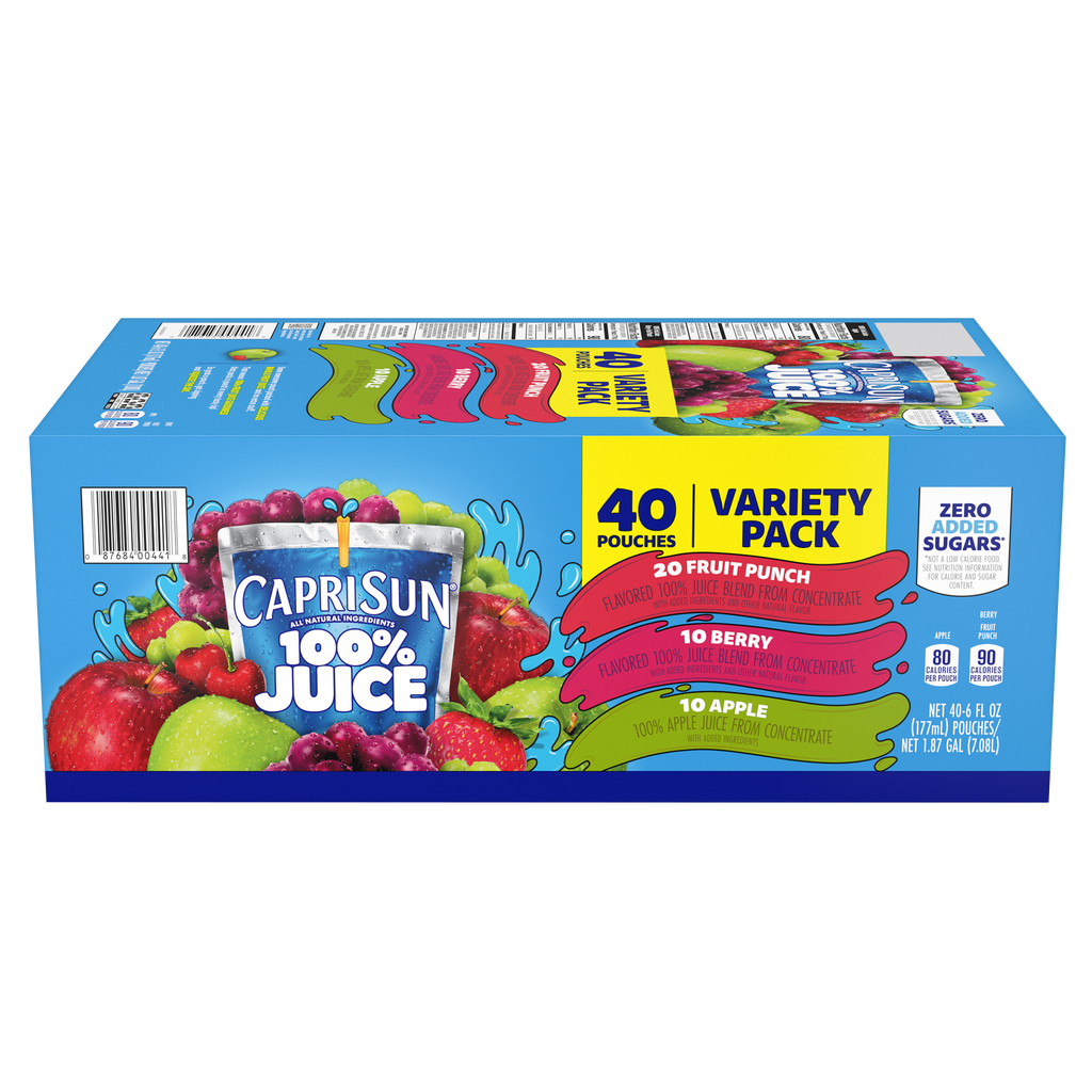 Capri Sun 100% Juice Blend, Variety Pack, 6 fl oz, 40 ct
