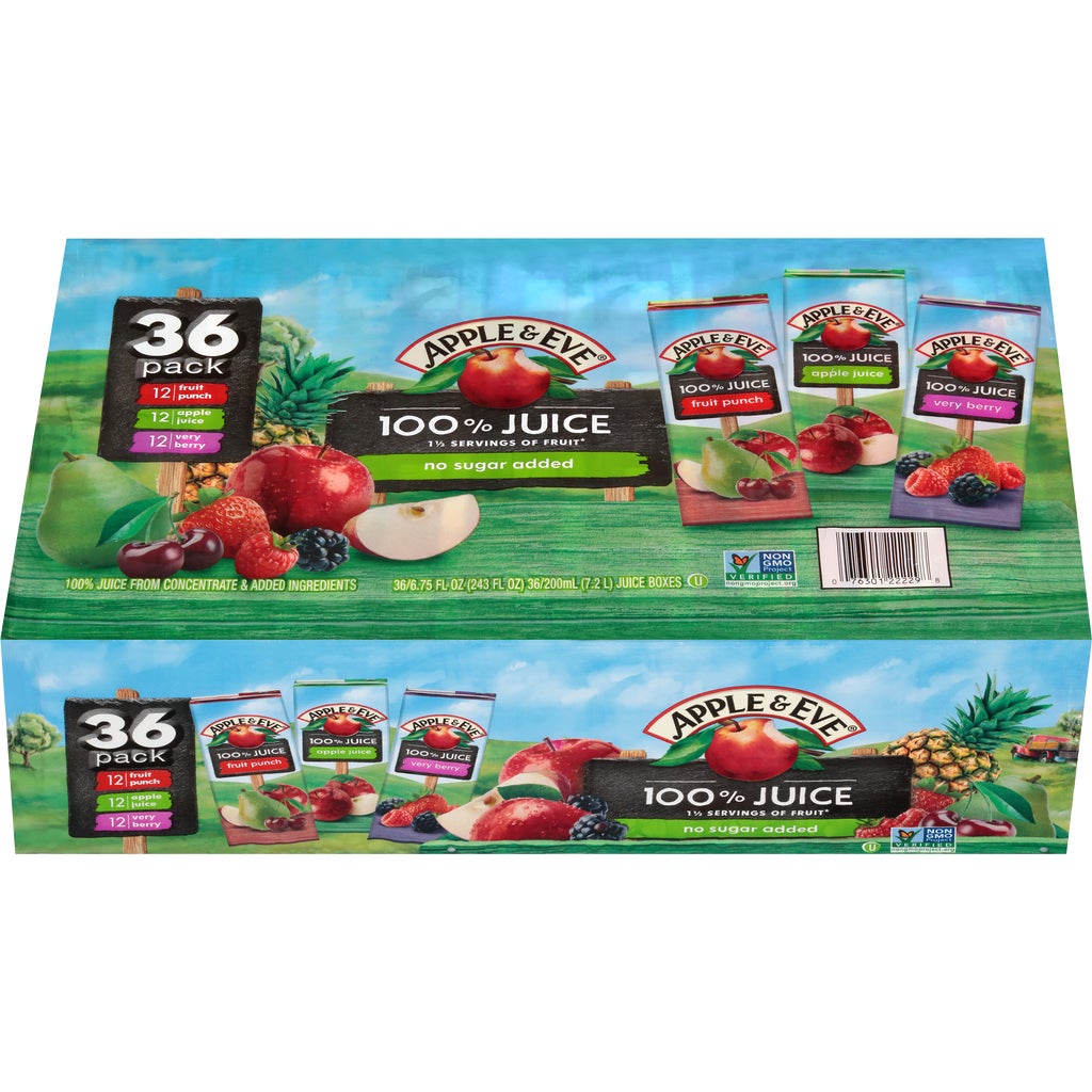 Apple & Eve 100% Juice, Variety Pack, 6.75 fl oz, 36 ct