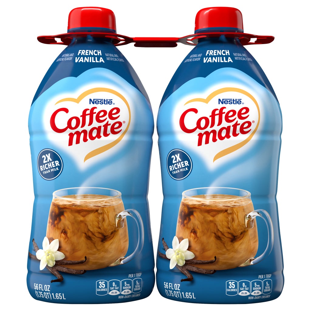 Coffee mate Liquid Coffee Creamer, Non-Dairy, French Vanilla, 56 fl oz, 2 ct