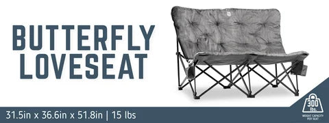 Timber Ridge Butterfly Padded Folding Loveseat – 600 lb. Total Capacity - image 16