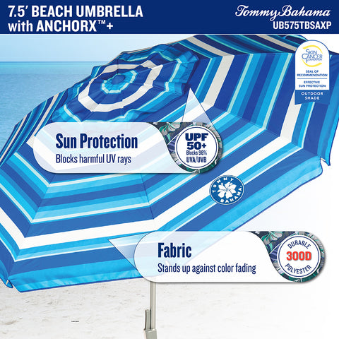 Tommy Bahama 7.5ft Beach Umbrella With Anchorx+ - image 23