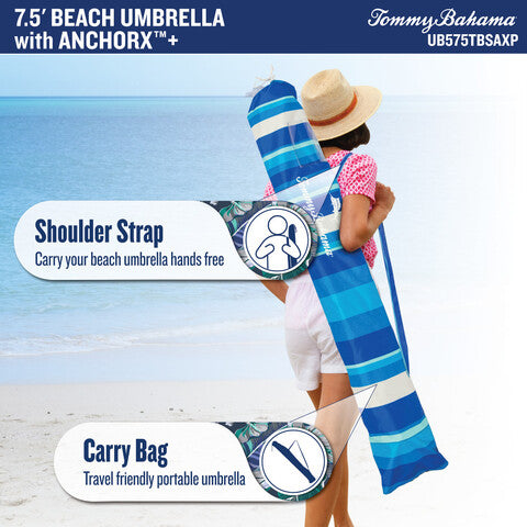 Tommy Bahama 7.5ft Beach Umbrella With Anchorx+ - image 31