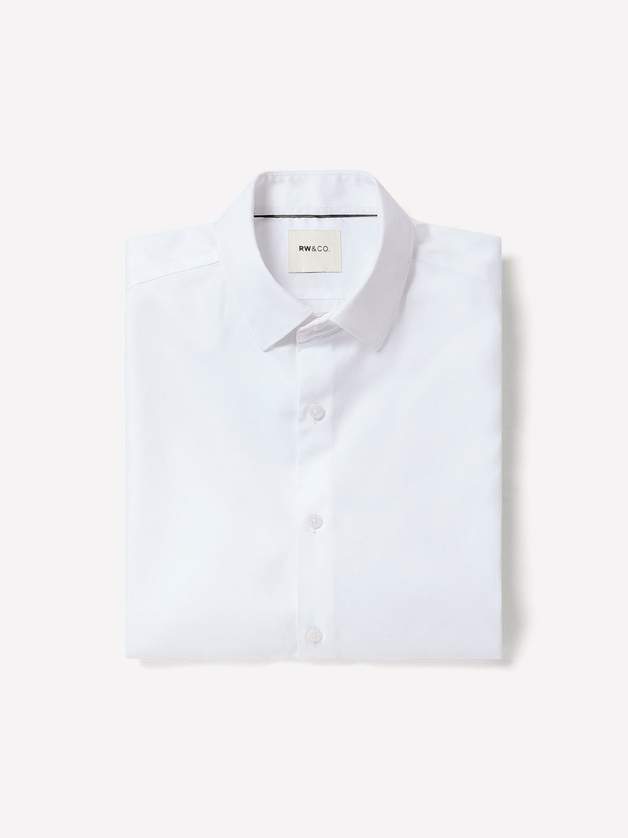 Tailored Fit Solid Twill Dress Shirt