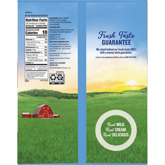 Land O'Lakes Mini Moos Liquid Coffee Creamer Singles, Half and Half, 0.30 fl oz, 192 ct