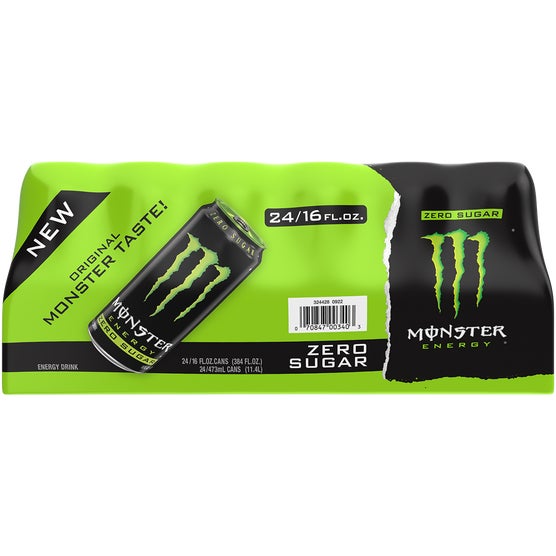 Monster Energy Drink, Zero Sugar, 16 fl oz, 24 ct