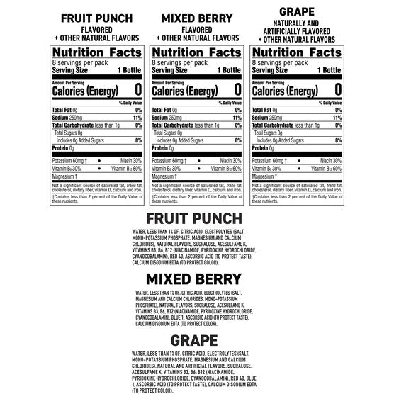 POWERADE Zero Sports Drink, Variety Pack, 20 fl oz, 24 ct