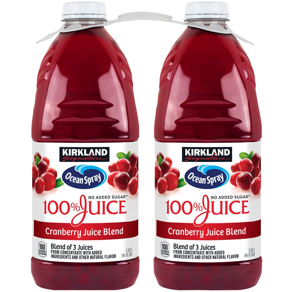 Kirkland Signature Cranberry Premium 100% Juice Blend, 96 fl oz, 2 ct
