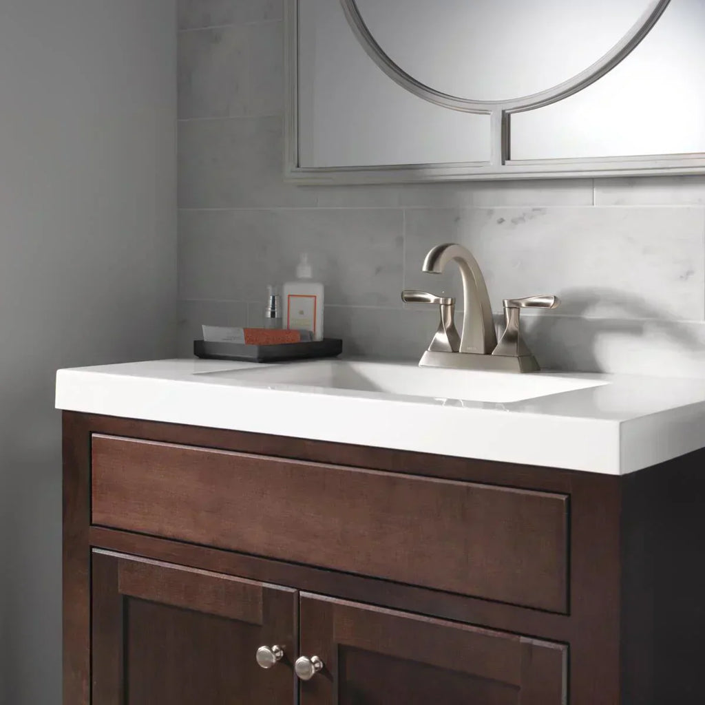 Delta kahlo two handle centerset bathroom faucet