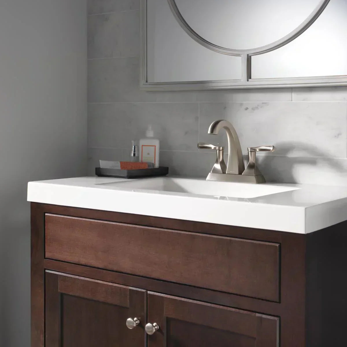Delta kahlo two handle centerset bathroom faucet