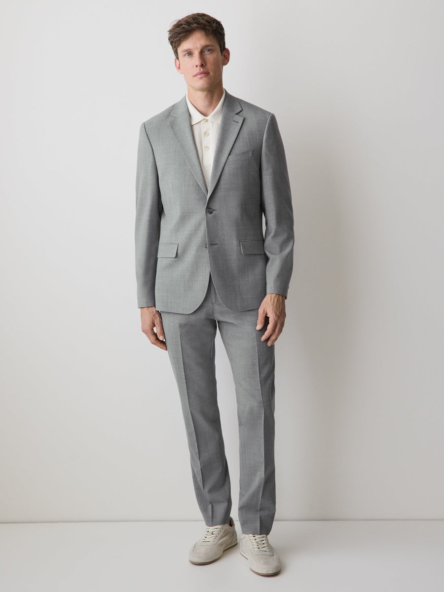 Grey Slim-Fit Wool Suit Blazer