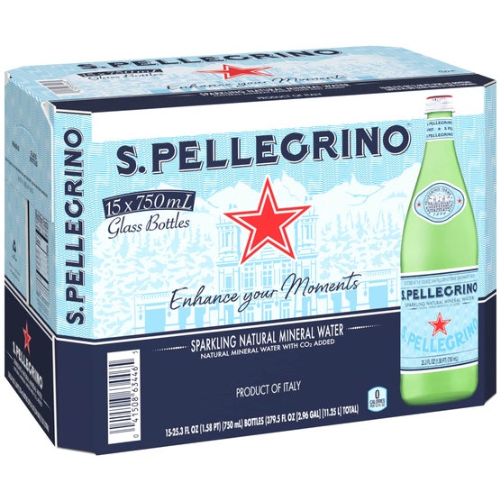 S.Pellegrino Sparkling Natural Mineral Water, 25.3 fl oz, 15 ct