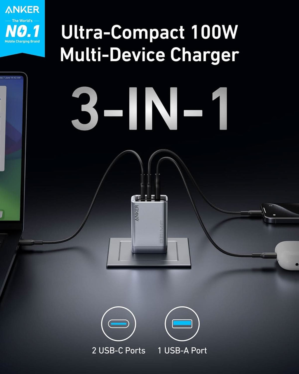 Anker Prime Charger, 100W USB-C Charger
