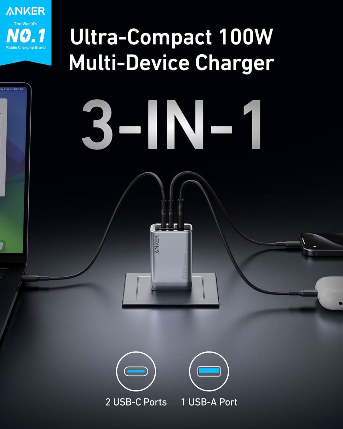 Anker Prime Charger, 100W USB-C Charger